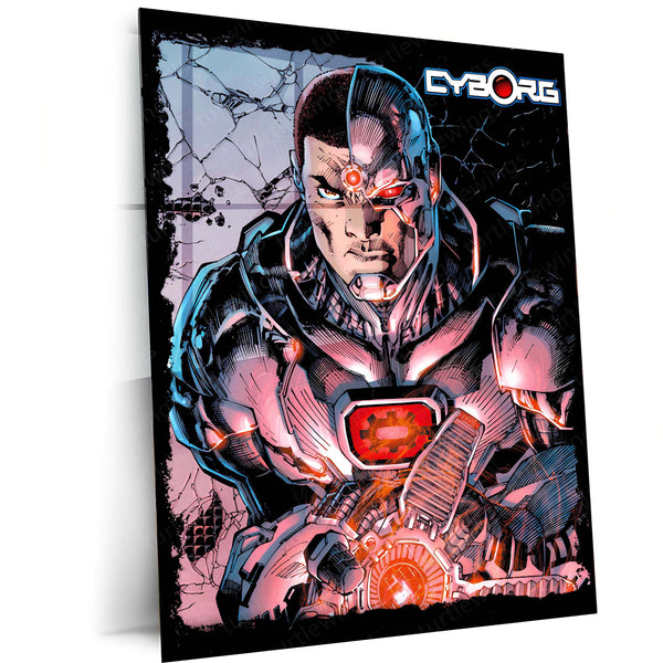 Cyborg – Tech Titan Metal Poster | DC Comics Justice League Wall Frame