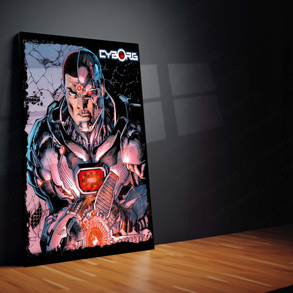 Cyborg – Tech Titan Metal Poster | DC Comics Justice League Wall Frame