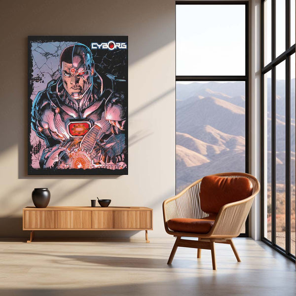 Cyborg – Tech Titan Metal Poster | DC Comics Justice League Wall Frame