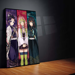 Anime Metal Poster Set of 3 | Demon Slayer Hashira | Nine Hashira Character Lineup Triptych Wall Art – product image 3