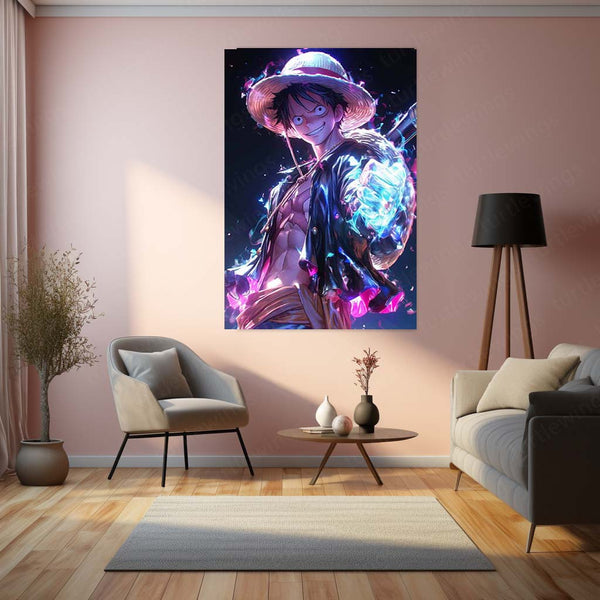 Monkey D. Luffy – Gear Second Anime Metal Poster | One Piece Wall Frame (D113)