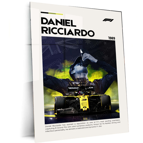 Daniel Ricciardo Metal Frame | F1 Racing Wall Art - TURTLEWINGS 