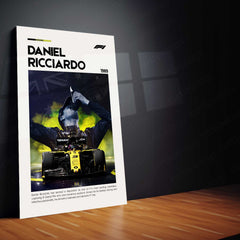 Daniel Ricciardo Metal Frame | F1 Racing Wall Art - TURTLEWINGS 