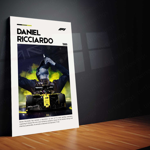 Daniel Ricciardo Metal Frame | F1 Racing Wall Art - TURTLEWINGS 