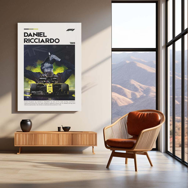 Daniel Ricciardo Metal Frame | F1 Racing Wall Art - TURTLEWINGS 