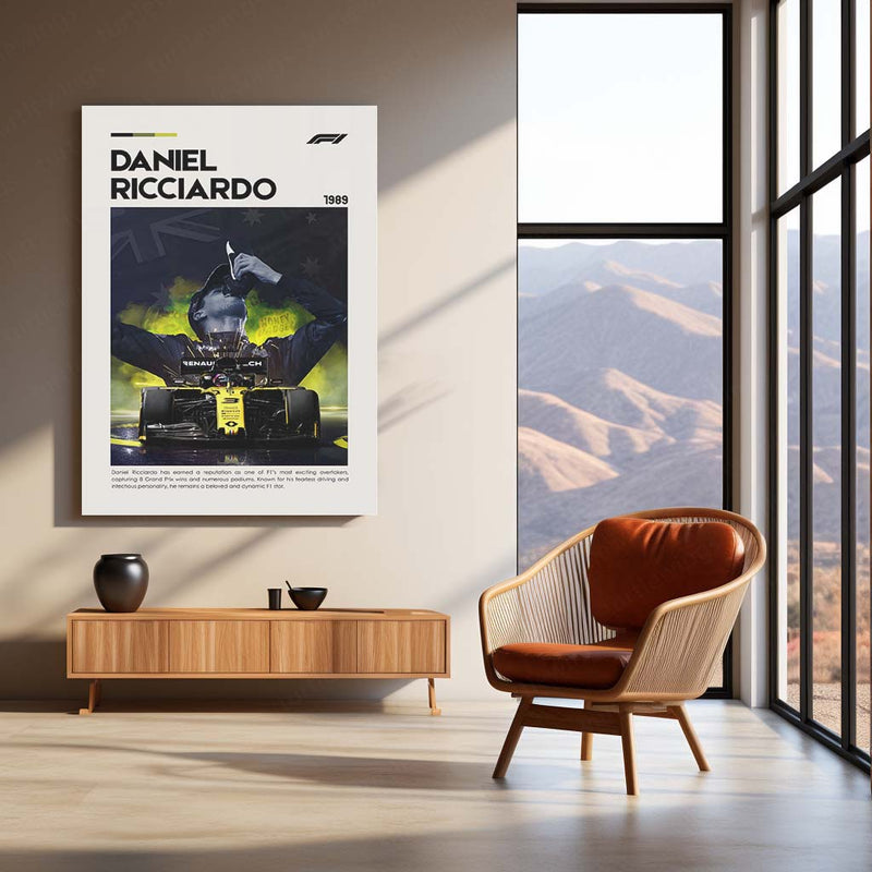 Daniel Ricciardo Metal Frame | F1 Racing Wall Art - TURTLEWINGS 