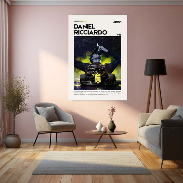 Daniel Ricciardo Metal Frame | F1 Racing Wall Art - TURTLEWINGS 