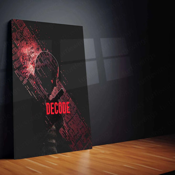 Decode Metal Poster | Inspirational Mindset & Puzzle Wall Art | Motivational Portrait Decor - TURTLEWINGS 