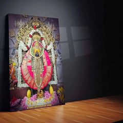 Devi Ambabai Metal Poster – Divine Goddess Mahalakshmi Wall Art | Spiritual Hindu Decor 3 - TURTLEWINGS 
