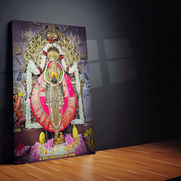 Devi Ambabai Metal Poster – Divine Goddess Mahalakshmi Wall Art | Spiritual Hindu Decor 3 - TURTLEWINGS 