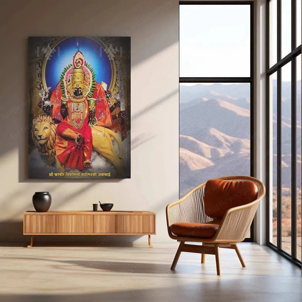 Devi Ambabai Metal Poster – Divine Goddess Mahalakshmi Wall Art | Spir ...