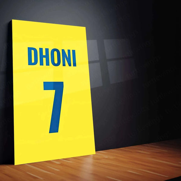 MS Dhoni 07 Metal Poster – Captain Cool Wall Art - TURTLEWINGS 