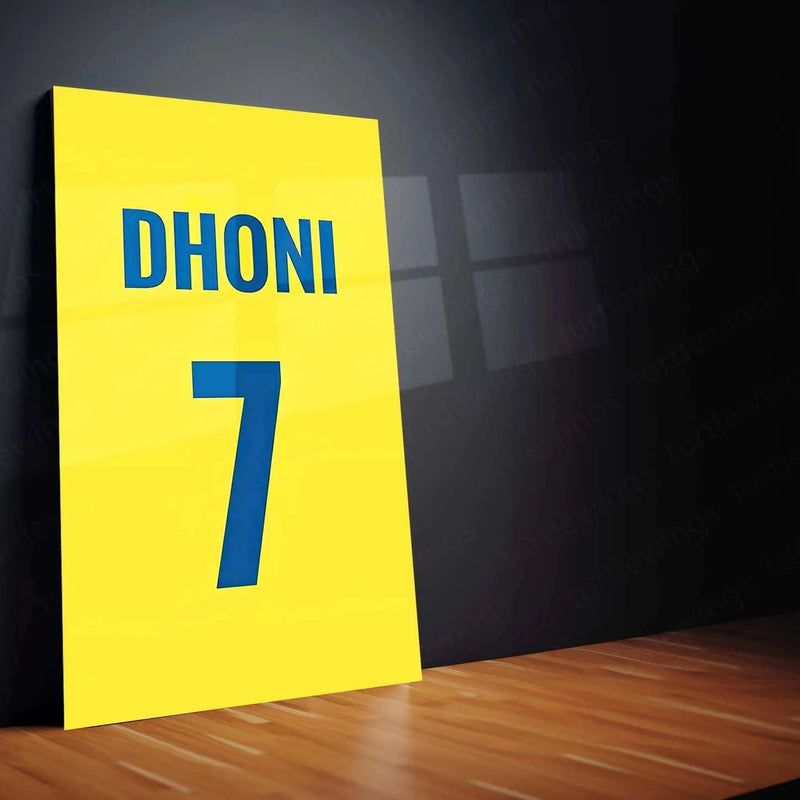MS Dhoni 07 Metal Poster – Captain Cool Wall Art - TURTLEWINGS 