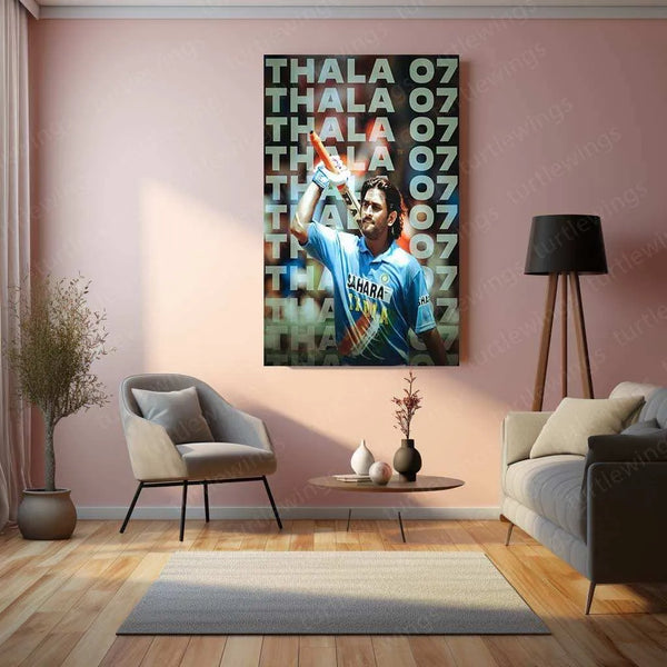 MS Dhoni Thala 07 Metal Poster – The Heart of Chennai Super Kings - TURTLEWINGS 