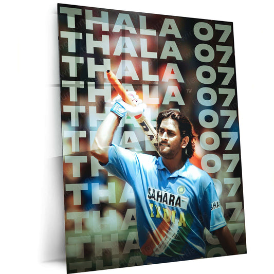 MS Dhoni Thala 07 Metal Poster – The Heart of Chennai Super Kings - TURTLEWINGS 
