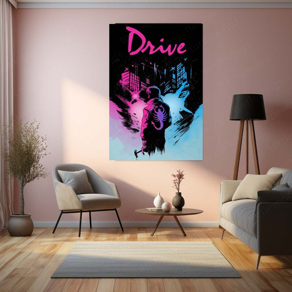 Retro  Noir Drive – Scorpion Jacket Aesthetic Metal Poster | Cult Movie Wall Frame
