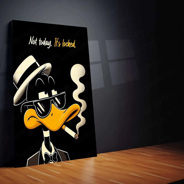 Duck Funny Metal Poster – Quirky & Hilarious Animal Wall Art | Whimsical Farmhouse Decor - TURTLEWINGS 