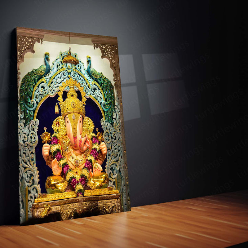 Dagdusheth Ganpati 2026 Metal Poster | Shrimant Dagdusheth Halwai Ganpati Wall Art | Lord Ganesha Devotional Metal Print