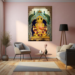 Dagdusheth Ganpati 2026 Metal Poster | Shrimant Dagdusheth Halwai Ganpati Wall Art | Lord Ganesha Devotional Metal Print