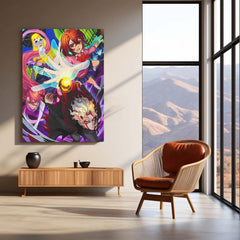 Anime Metal Poster | DanDaDan – Momo Ayase & Okarun Metal Poster | Supernatural Anime Wall Frame 01