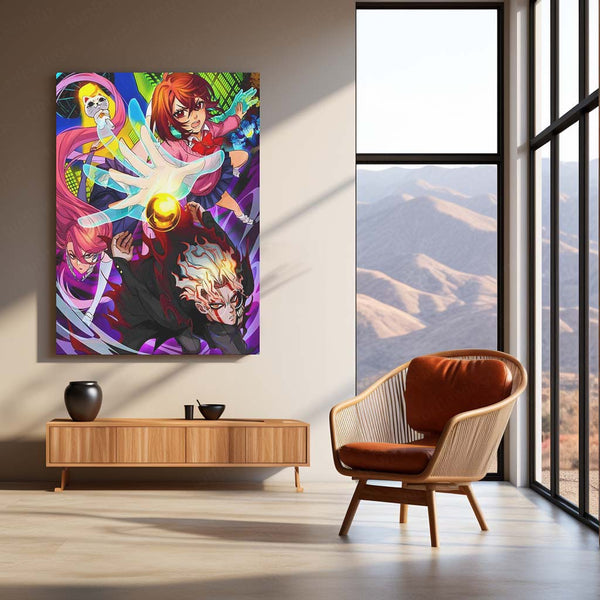 Anime Metal Poster | DanDaDan – Momo Ayase & Okarun Metal Poster | Supernatural Anime Wall Frame 01