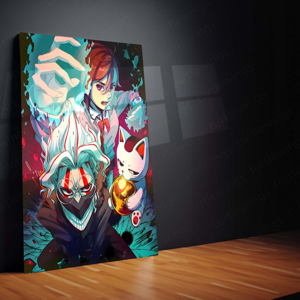Anime Metal Poster | DanDaDan – Momo Ayase & Okarun Metal Poster | Supernatural Anime Wall Frame 02