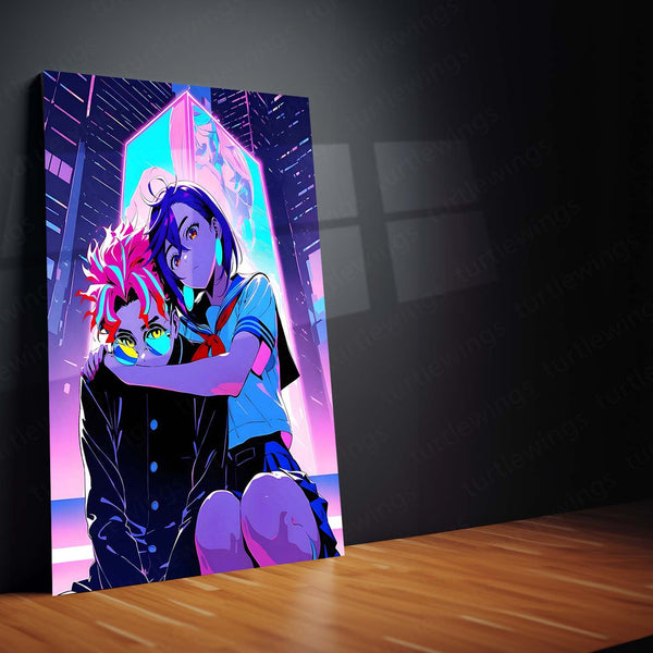 Anime Metal Poster | DanDaDan – Momo Ayase & Okarun Metal Poster | Supernatural Anime Wall Frame 09