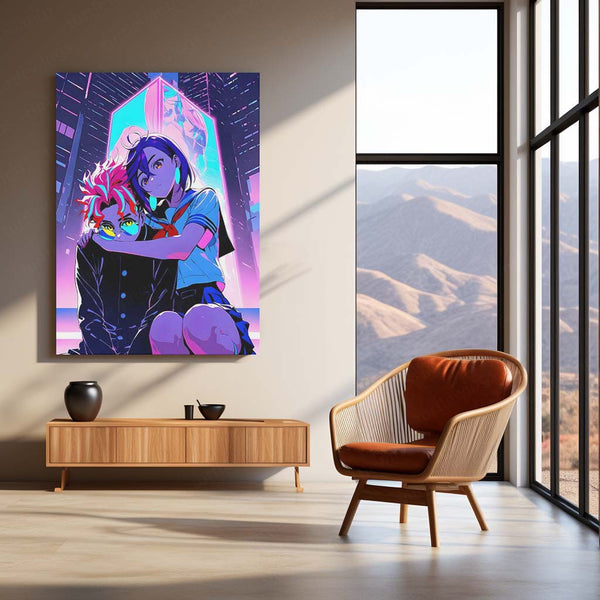 Anime Metal Poster | DanDaDan – Momo Ayase & Okarun Metal Poster | Supernatural Anime Wall Frame 09