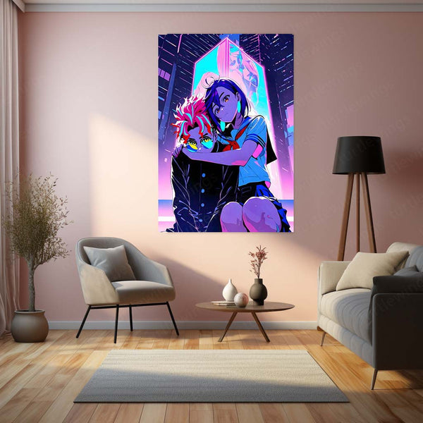 Anime Metal Poster | DanDaDan – Momo Ayase & Okarun Metal Poster | Supernatural Anime Wall Frame 09