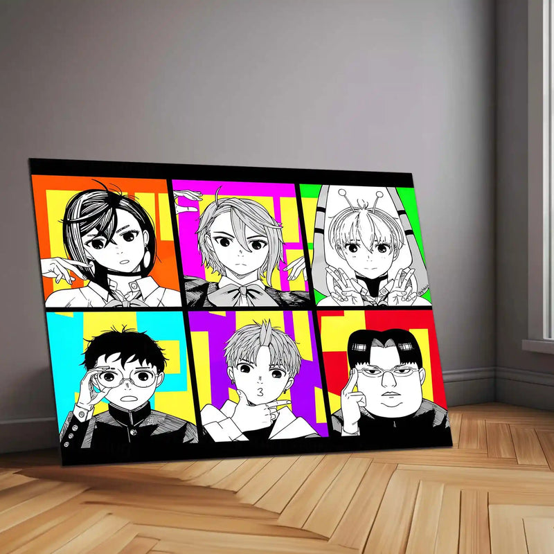 Anime Metal Poster | Dandadan Six Characters Metal Poster | Pop Anime Wall Art