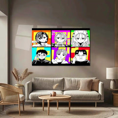Anime Metal Poster | Dandadan Six Characters Metal Poster | Pop Anime Wall Art