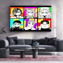 Anime Metal Poster | Dandadan Six Characters Metal Poster | Pop Anime Wall Art