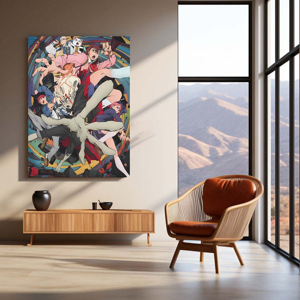 Anime Metal Poster | DanDaDan – Momo Ayase & Okarun Metal Poster | Supernatural Anime Wall Frame 05