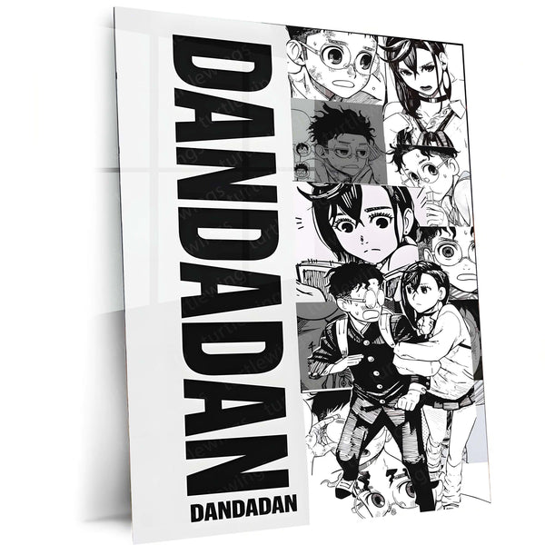 Anime Metal Poster | Dandadan’s Diverse Expressions Metal Poster | Anime Reaction Faces Wall Frame