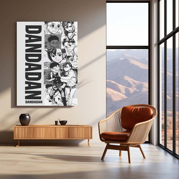 Anime Metal Poster | Dandadan’s Diverse Expressions Metal Poster | Anime Reaction Faces Wall Frame