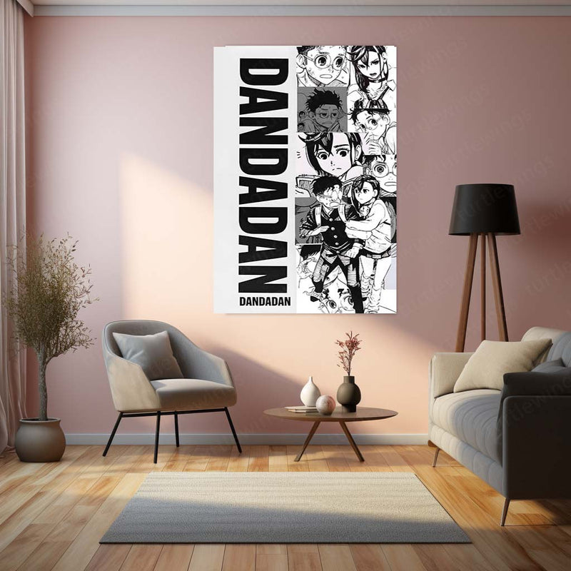 Anime Metal Poster | Dandadan’s Diverse Expressions Metal Poster | Anime Reaction Faces Wall Frame