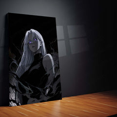 Anime Metal Poster | Dark Aura Anime Girl Monochrome Fantasy Wall Art – product image 2