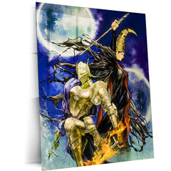 Game Metal Poster | Dark Souls – The Eternal Flame | Ashen Warrior Metal Frame Poster