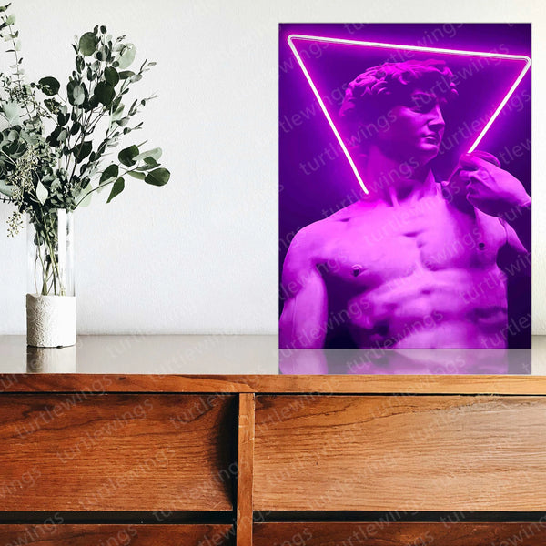 David Triangle Neon LED Metal Frame â Bold Geometric Art - TURTLEWINGS 