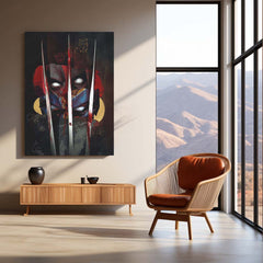 ⚔️ Deadpool vs Wolverine Metal Frame Poster | Epic Marvel Showdown Wall Art for Fans - TURTLEWINGS 