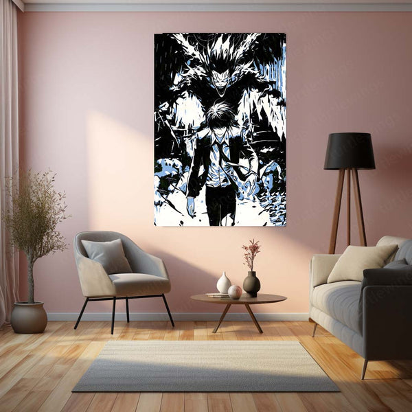 Anime Metal Poster | Death Note – Ryuk the Shinigami Metal Poster | Dark Anime Wall Frame 02