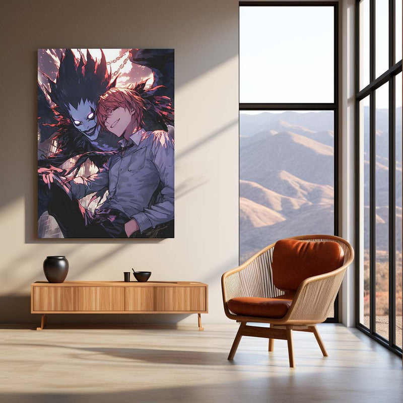 Anime Metal Poster | Death Note – Ryuk the Shinigami Metal Poster | Dark Anime Wall Frame 04