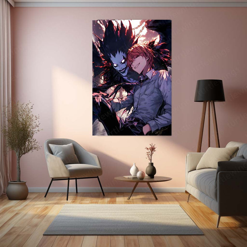 Anime Metal Poster | Death Note – Ryuk the Shinigami Metal Poster | Dark Anime Wall Frame 04