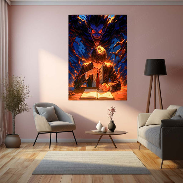 Anime Metal Poster | Death Note – Ryuk the Shinigami Metal Poster | Dark Anime Wall Frame 05
