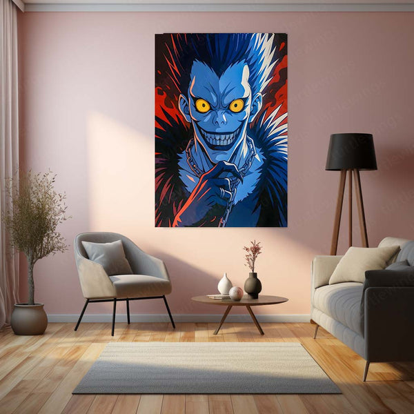 Anime Metal Poster | Death Note – Ryuk the Shinigami Metal Poster | Dark Anime Wall Frame 07