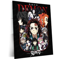 Anime Metal Poster | Demon Slayer – Hashira & Main Characters Collage Metal Poster | Kimetsu no Yaiba Wall Frame