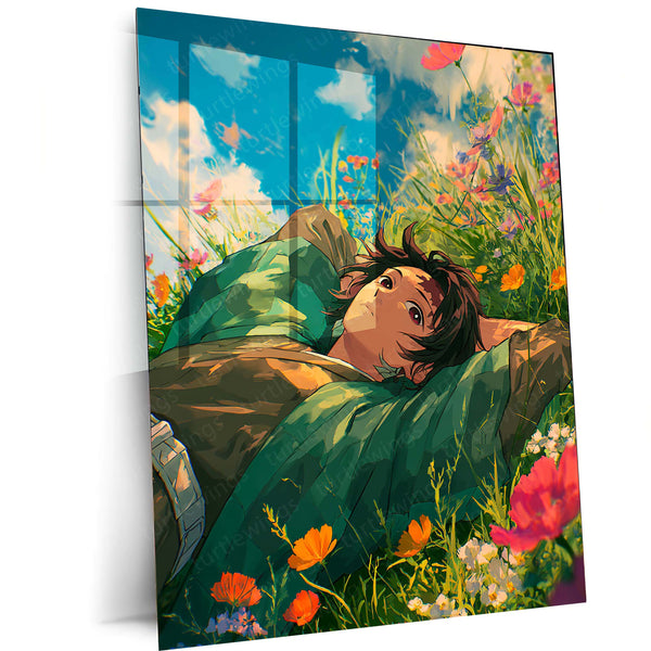Anime Metal Poster | Tanjiro – Demon Slayer Metal Poster | Water Breathing Anime Wall Frame