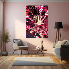 Anime Metal Poster | Demon Slayer Metal Frame | Nezuko Action Pose Wall Art | Premium Anime Metal Poster