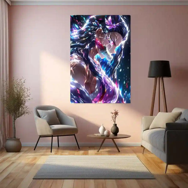 Anime Metal Poster | Demon Slayer | Breathing Power Anime Metal Frame | Dark Intensity & Warrior Spirit Wall Art - TURTLEWINGS 