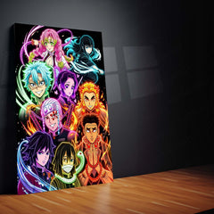 Anime Metal Poster | Demon Slayer Hashira Neon Collection Wall Art